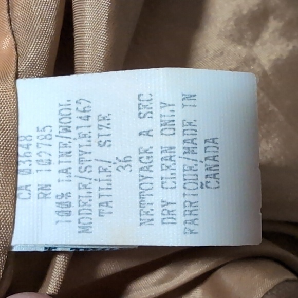 Sandra Angelozzie Women's Camel,Woolen Zippered Suit Jacket/Blazer,Size 36. - Picture 9 of 11